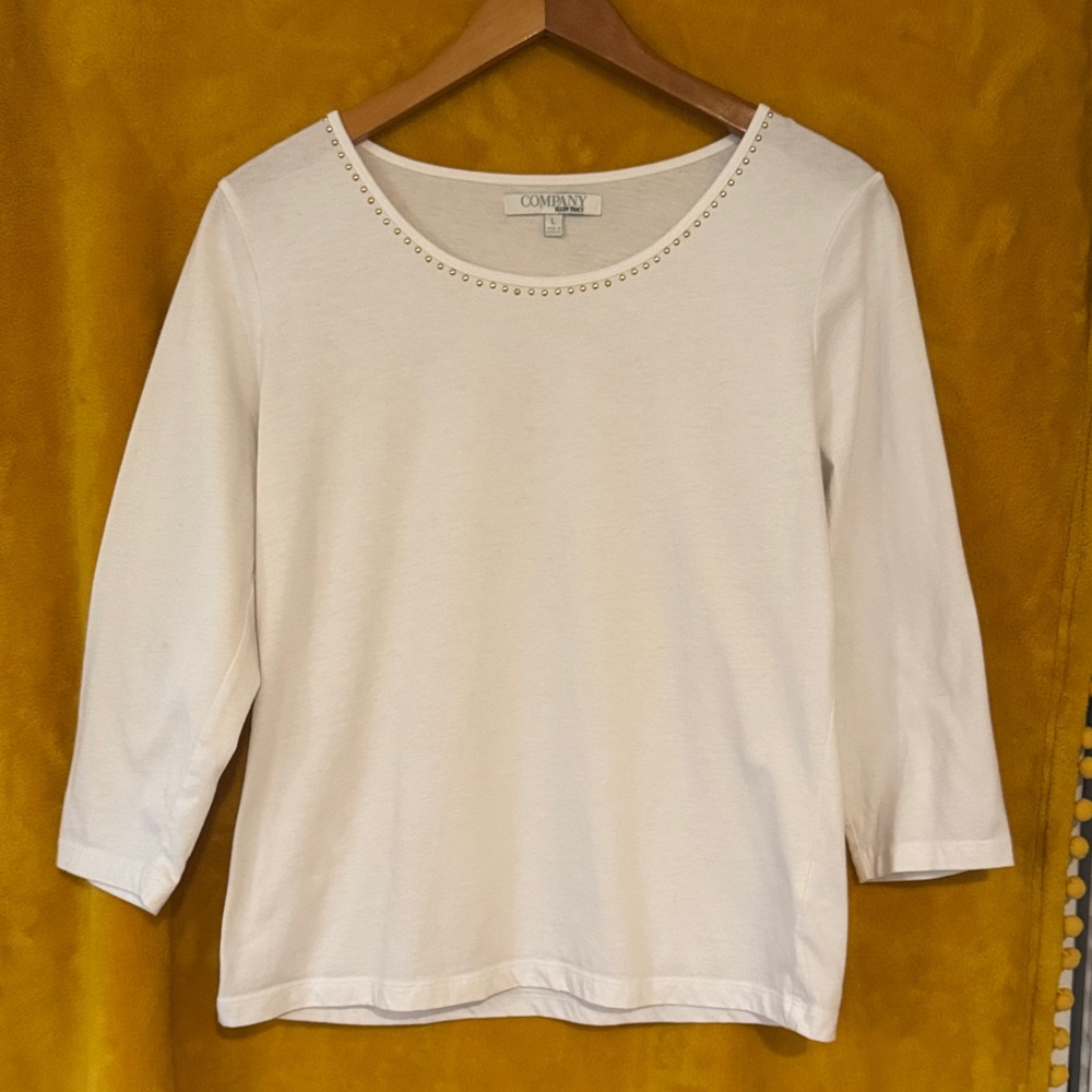 Ellen Tracy White Fitted Blouse